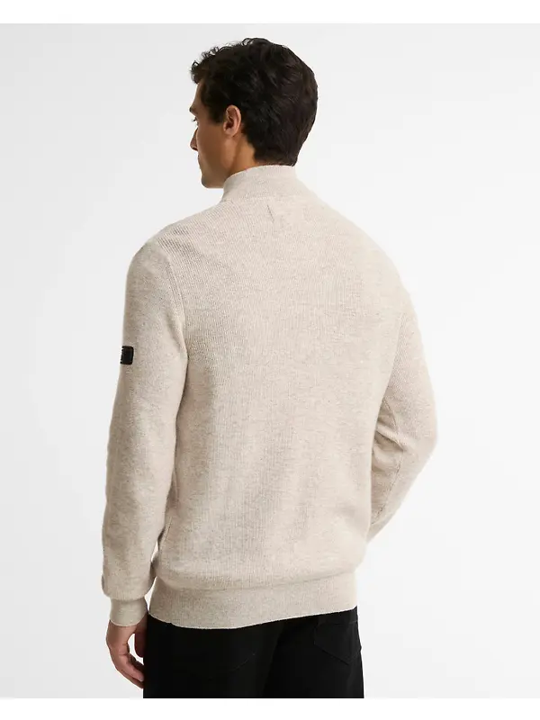 Barbour International Men's Crawley Quarter-Zip Jumper - Concrete Image 4