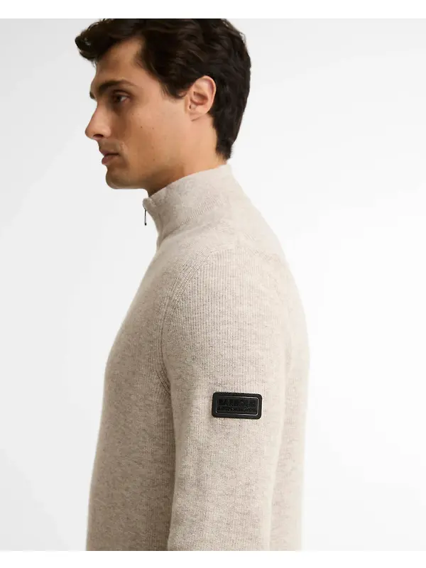 Barbour International Men's Crawley Quarter-Zip Jumper - Concrete Image 5