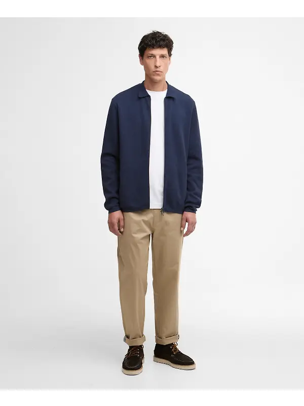 Barbour Men's Crowcombe Knitted Zip Thru Jacket - Navy Image 3