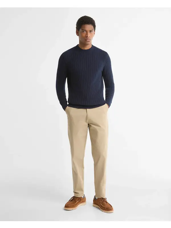 Barbour Men's Herringbone Crew Neck Jumper - Navy Image 3