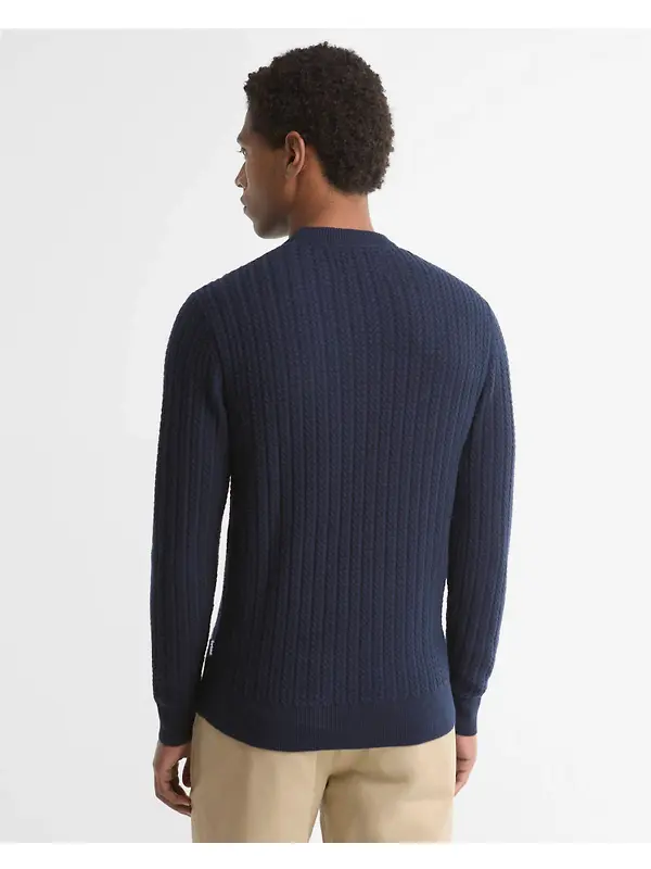 Barbour Men's Herringbone Crew Neck Jumper - Navy Image 4