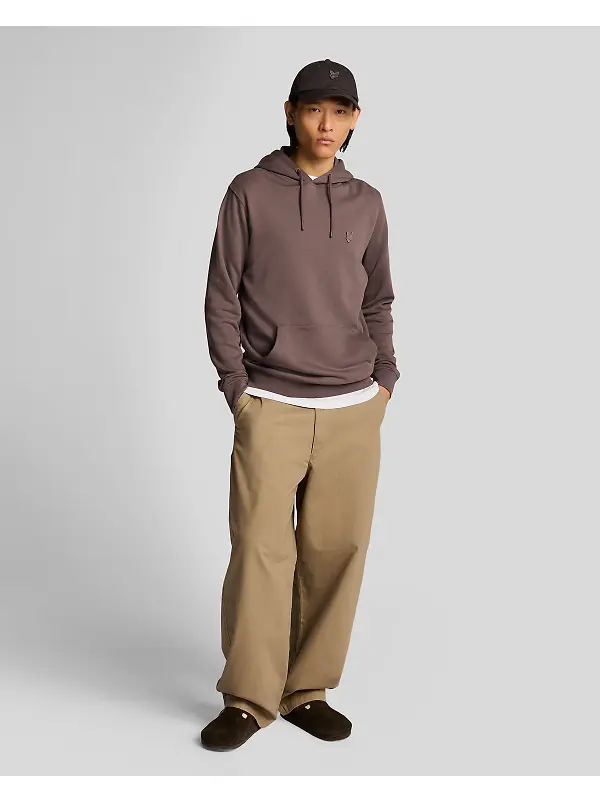 Lyle & Scott Men's Superfine Pullover Hoodie - Plum Truffle Image 3