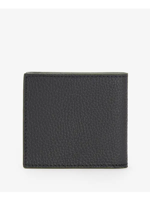 Barbour Men's Grain Leather Billfold Wallet - Black Image 3