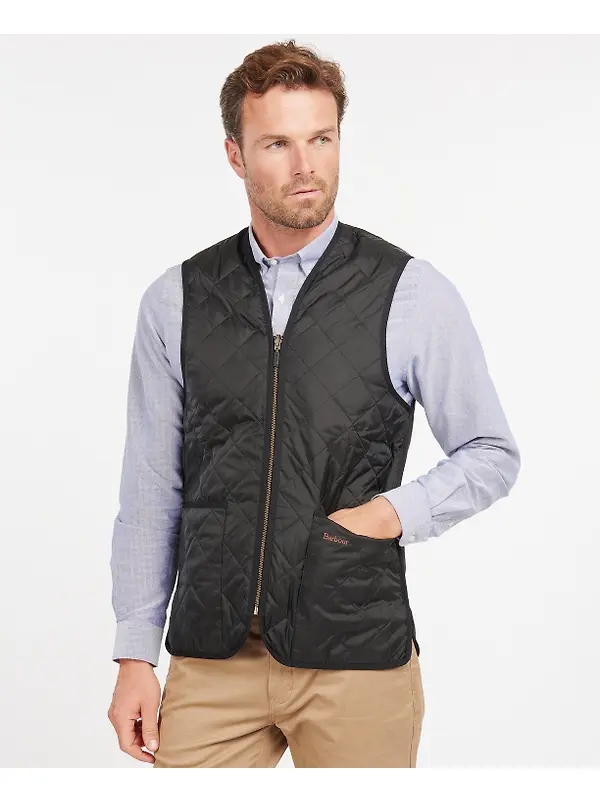 Barbour Men's Quilted Waistcoat/Zip-In Liner - Black/Modern Image 2