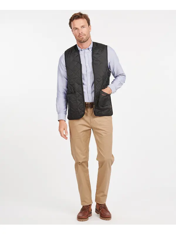 Barbour Men's Quilted Waistcoat/Zip-In Liner - Black/Modern Image 3