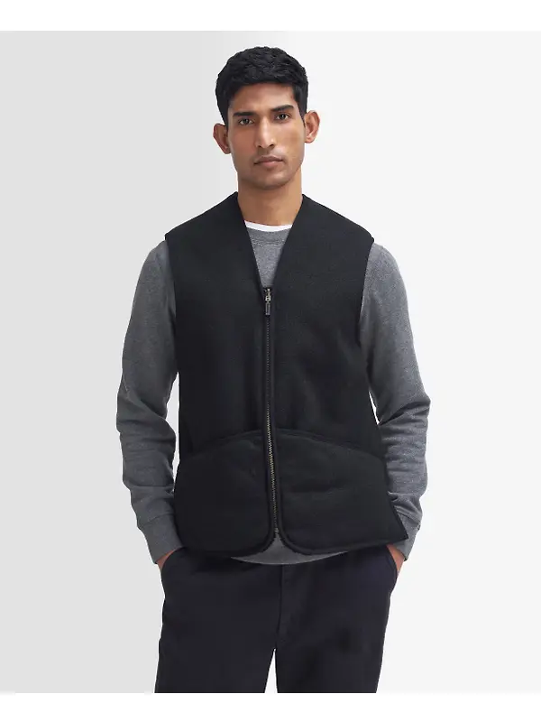 Barbour Men's Warm Pile Zip Liner - Black Image 3
