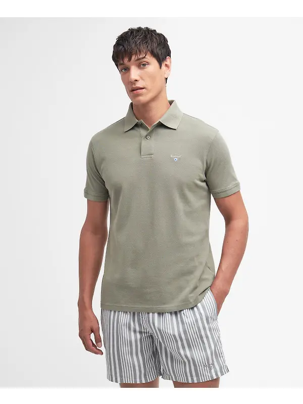 Barbour Men's Sports Short-Sleeved Polo Shirt - Dusty Green Image 2