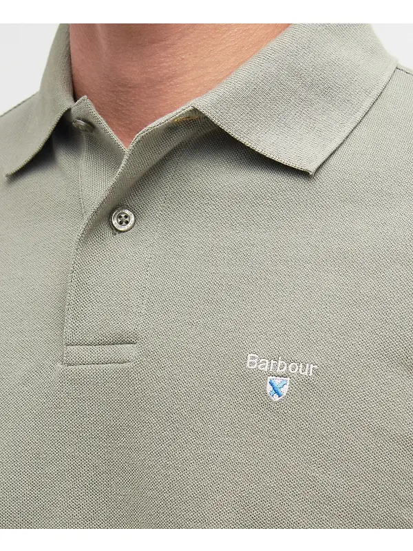 Barbour Men's Sports Short-Sleeved Polo Shirt - Dusty Green Image 6