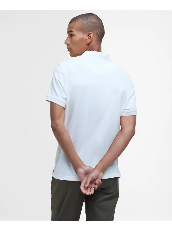 Barbour Men's Lightweight Sports Polo Shirt - Whisper White Image 4