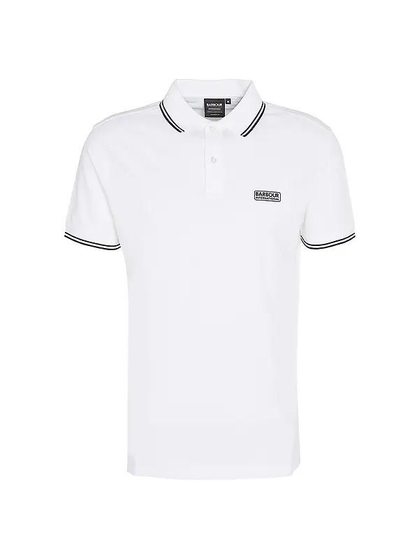 Barbour International Men's Evan Tipped Polo Shirt - White Image 1