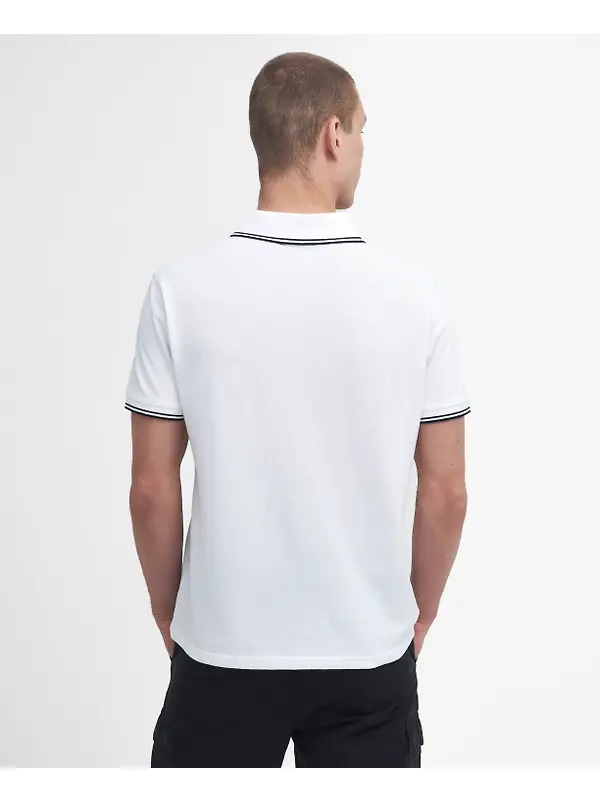 Barbour International Men's Evan Tipped Polo Shirt - White Image 4