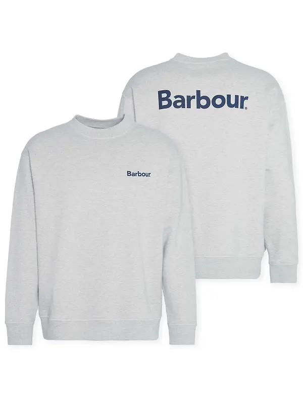 Product image of Barbour Men's Brushed Nicholas Oversized Crew Neck Jumper - Grey Marl