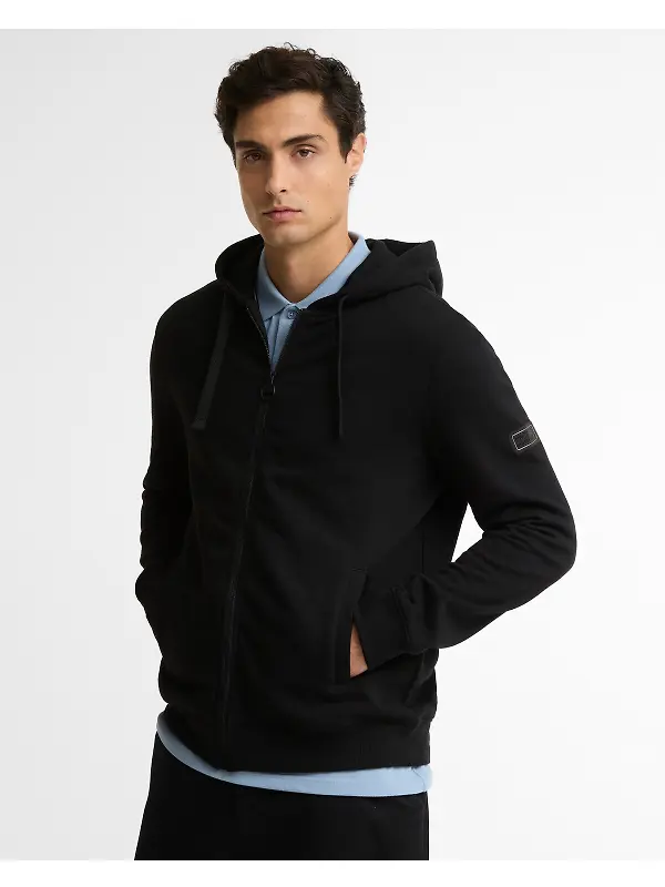 Barbour International Men's Map Zip-Up Hoodie - Black / Pewter Image 2