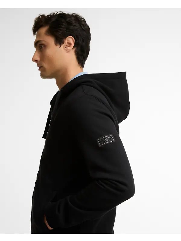 Barbour International Men's Map Zip-Up Hoodie - Black / Pewter Image 5