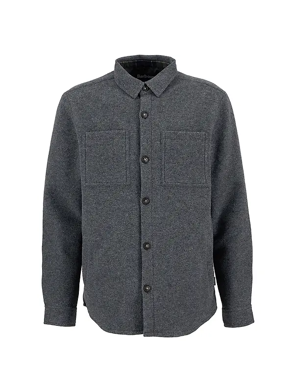 Barbour Men's Marlow Tailored Wool Blend Overshirt - Dark Grey Marl Image 1