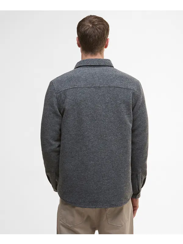 Barbour Men's Marlow Tailored Wool Blend Overshirt - Dark Grey Marl Image 4
