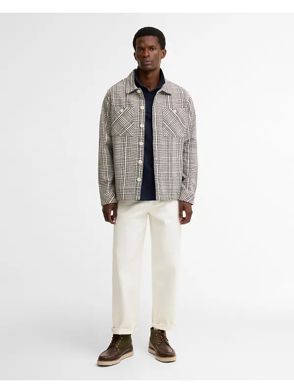 Barbour Men's Alderney Overshirt - Whisper White Image 3