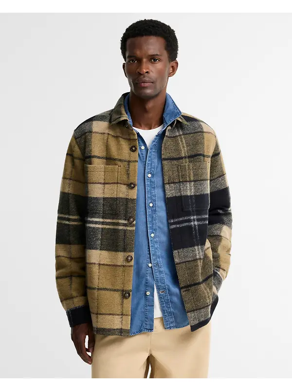 Barbour Men's Woodlane Brushed Check Overshirt - Birchwood Dress Tartan Image 2