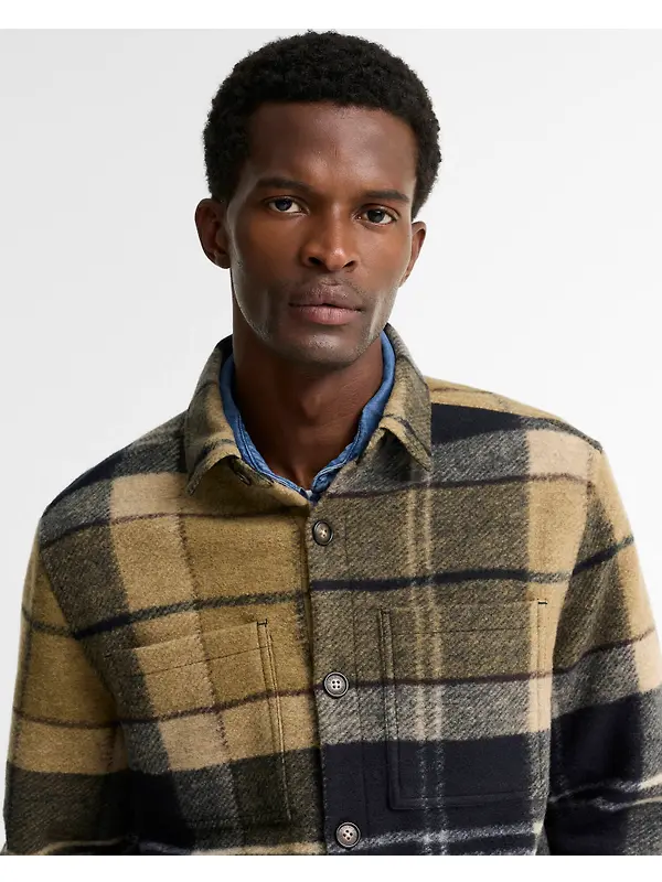 Barbour Men's Woodlane Brushed Check Overshirt - Birchwood Dress Tartan Image 5