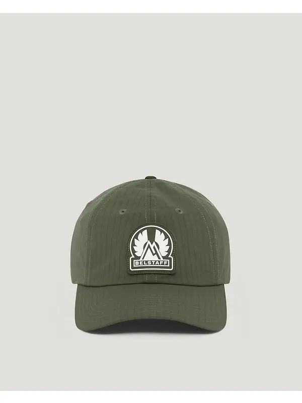Belstaff Compact Ripstop Mountain Logo Cap - Faded Olive Image 2