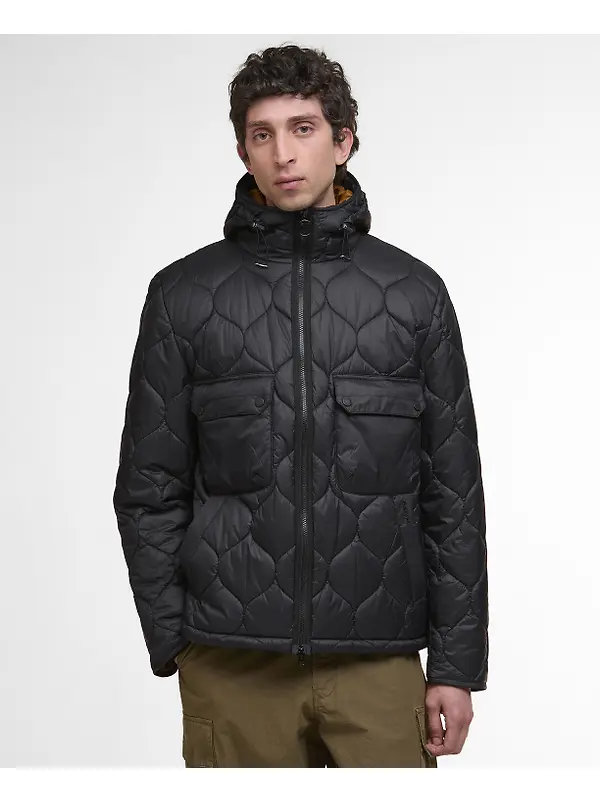 Barbour Men's Re-Engineered Hooded Spey Quilted Jacket - Black Image 2