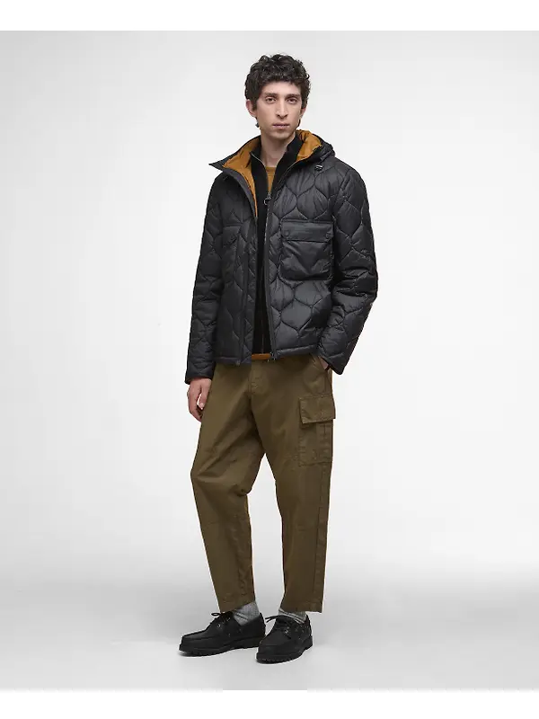 Barbour Men's Re-Engineered Hooded Spey Quilted Jacket - Black Image 3