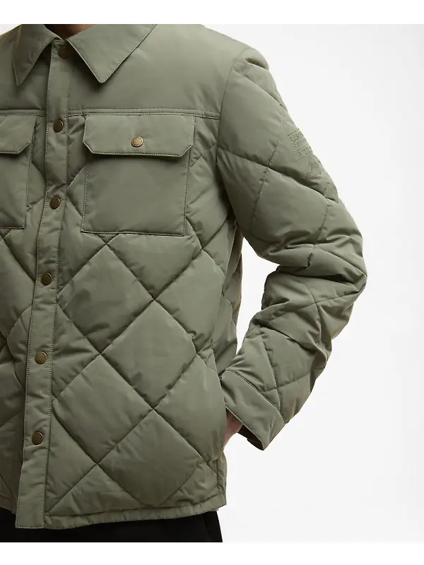 Barbour International Men's Axwell Puffer Jacket - Light Moss Image 6