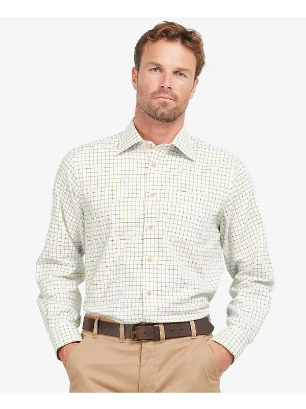 Barbour Men's Field Tattersall Shirt - Green/Brown Image 2
