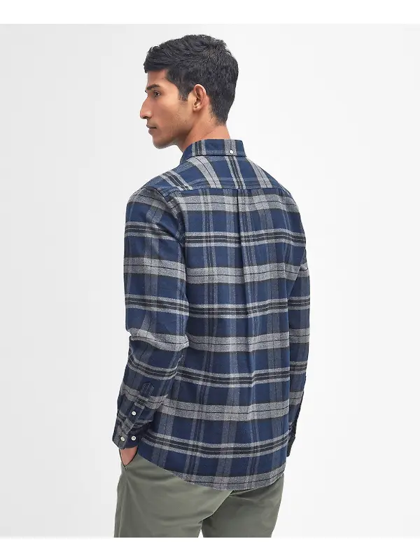 Barbour Men's Betsom Tailored Checked Shirt - Grey Marl Image 4
