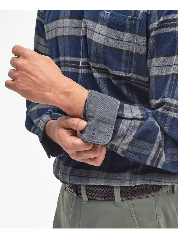 Barbour Men's Betsom Tailored Checked Shirt - Grey Marl Image 6