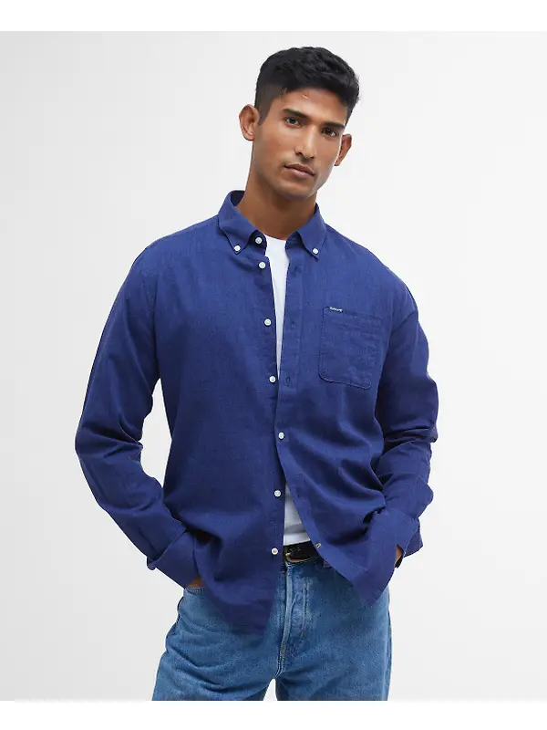 Barbour Men's Nelson Tailored Long-Sleeved Shirt - Indigo Image 2