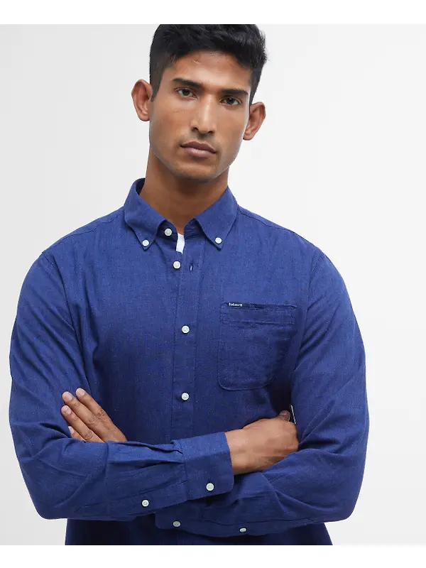 Barbour Men's Nelson Tailored Long-Sleeved Shirt - Indigo Image 5