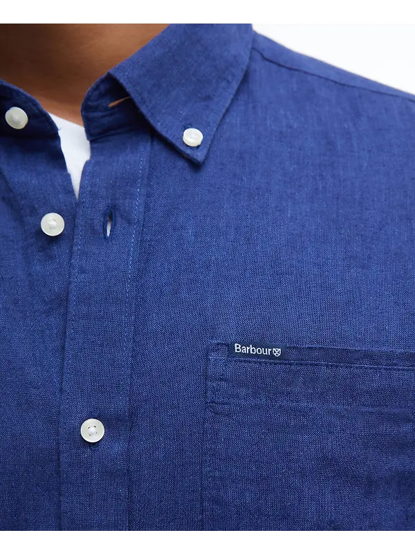 Barbour Men's Nelson Tailored Long-Sleeved Shirt - Indigo Image 6