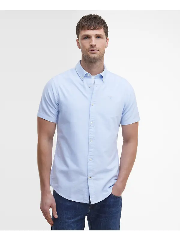 Barbour Men's Oxtown Oxford Tailored Short-Sleeved Shirt - Sky Image 2