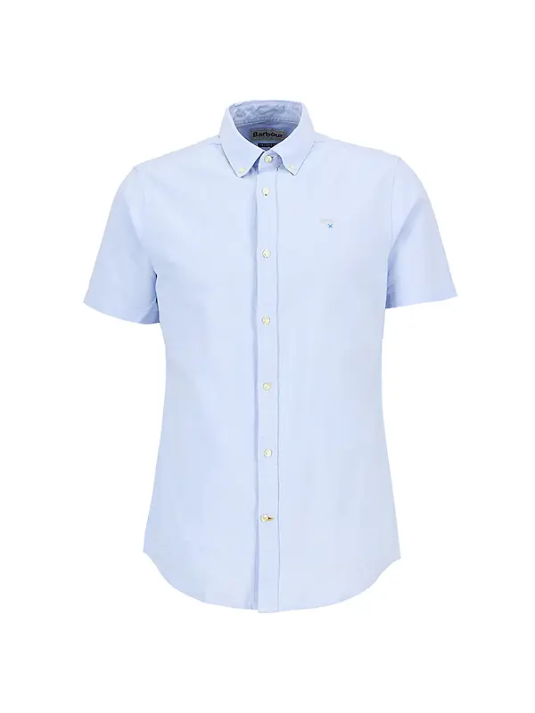 Barbour Men's Oxtown Oxford Tailored Short-Sleeved Shirt - Sky Image 1