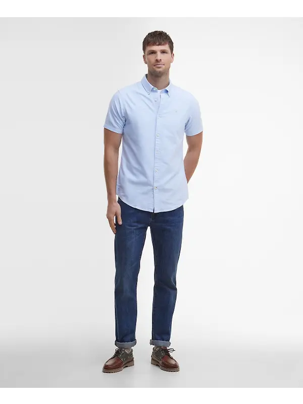 Barbour Men's Oxtown Oxford Tailored Short-Sleeved Shirt - Sky Image 3