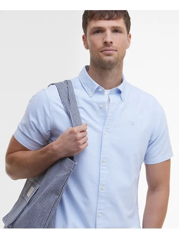 Barbour Men's Oxtown Oxford Tailored Short-Sleeved Shirt - Sky Image 5