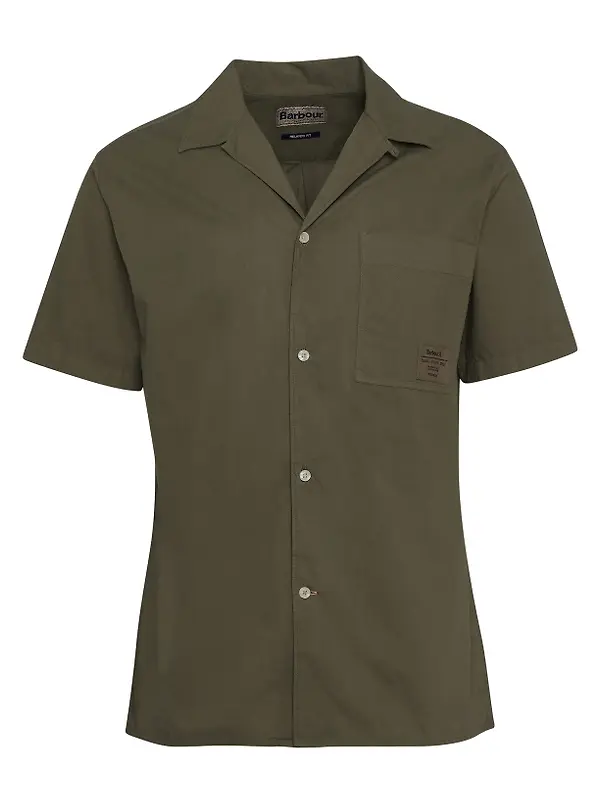 Barbour Men's Holywell Relaxed Short-Sleeved Shirt - Light Sage Image 1