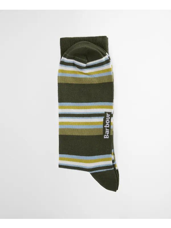 Barbour Men's Summer Stripe 2 Pack Socks - Olive/Navy Stripe Image 3