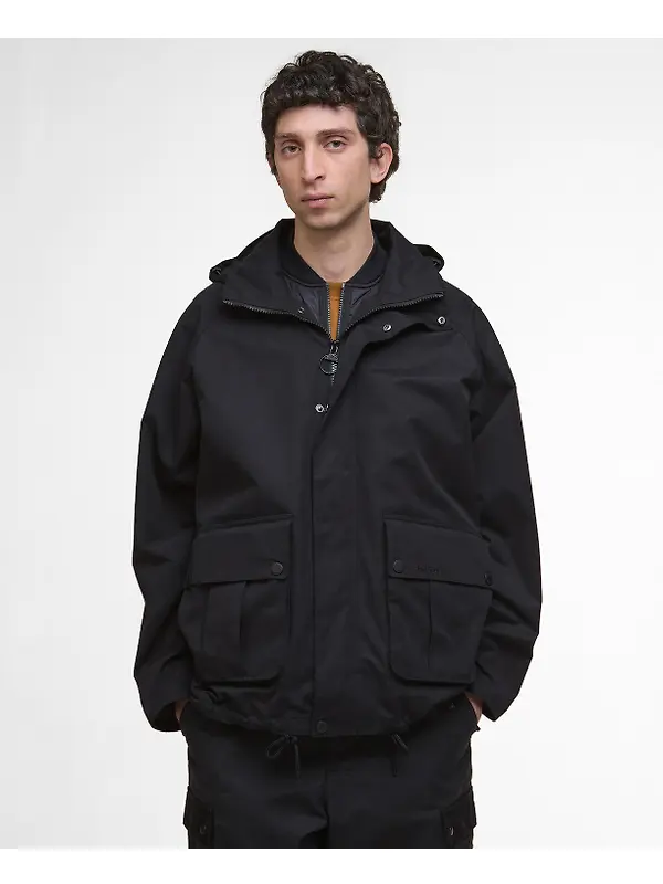 Barbour Men's Re-Engineered Hooded Wading Spey Showerproof Jacket - Black Image 2
