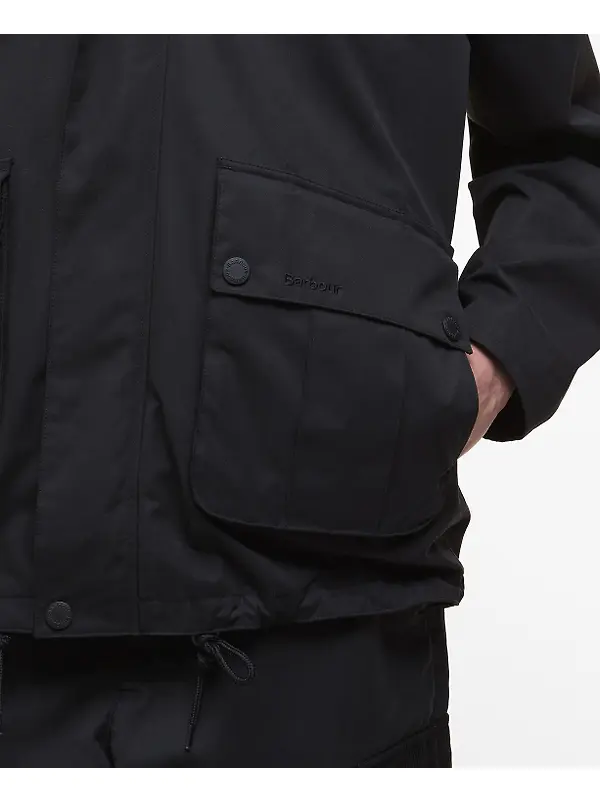 Barbour Men's Re-Engineered Hooded Wading Spey Showerproof Jacket - Black Image 7