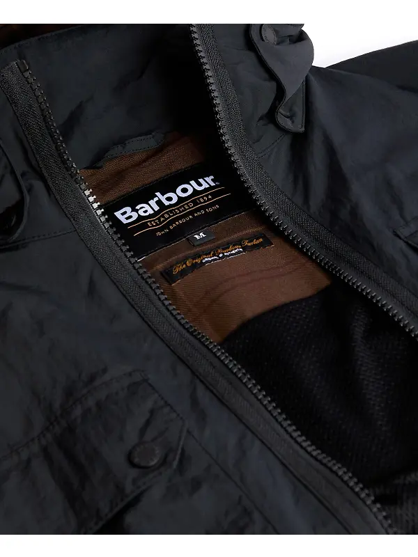 Barbour Men's Re-Engineered Hooded Showerproof Flight Bedale Jacket - Black Image 7