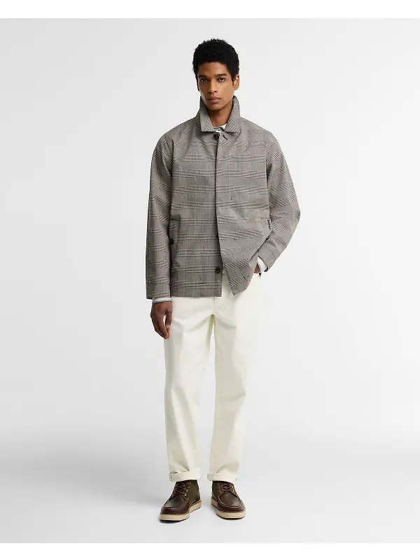 Barbour Men's Short Lorden Jacket - Prince Of Wales Check Image 3