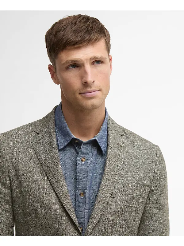 Barbour Men's Auckland Melange Blazer - Olive Image 5