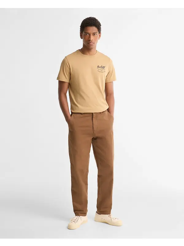 Barbour Men's Washed Stretch Tailored Trousers - Dark Sand Image 2