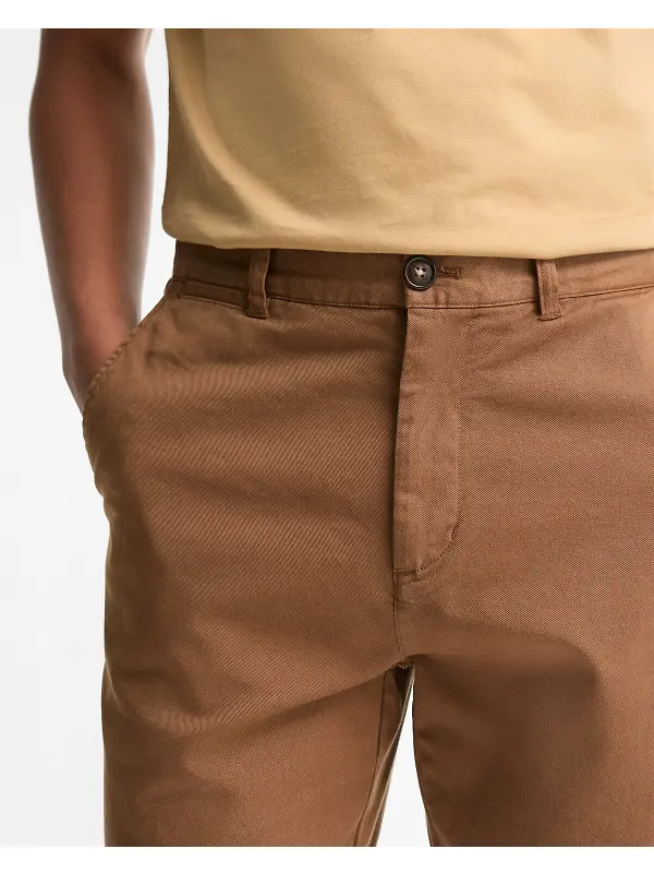 Barbour Men's Washed Stretch Tailored Trousers - Dark Sand Image 5