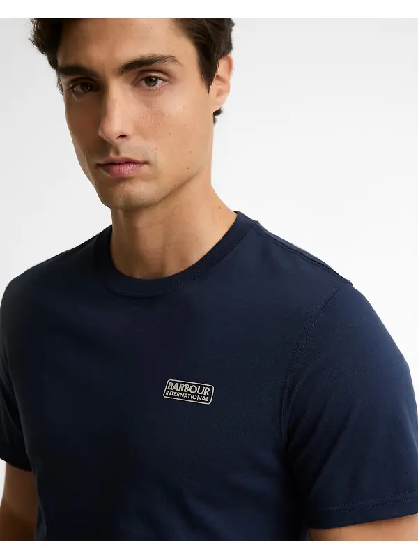 Barbour International Men's Small Logo Tee - Navy Blazer Image 5