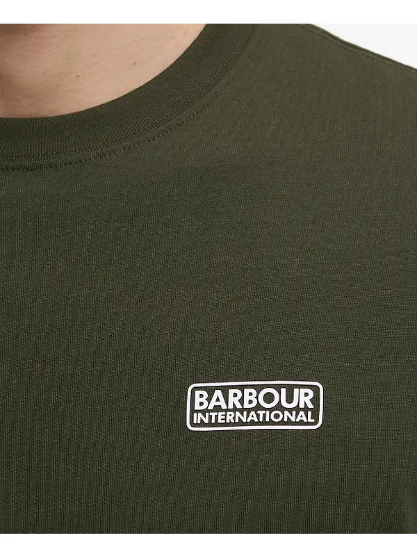 Barbour International Men's Small Logo T-Shirt - Sage/White Image 6