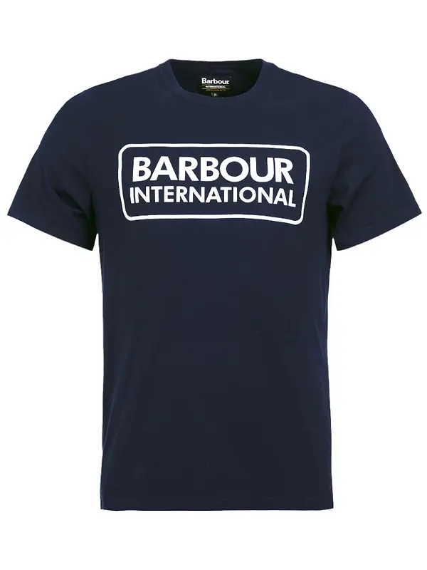 Barbour International Men's Essential Large Logo T-Shirt - Navy Image 1