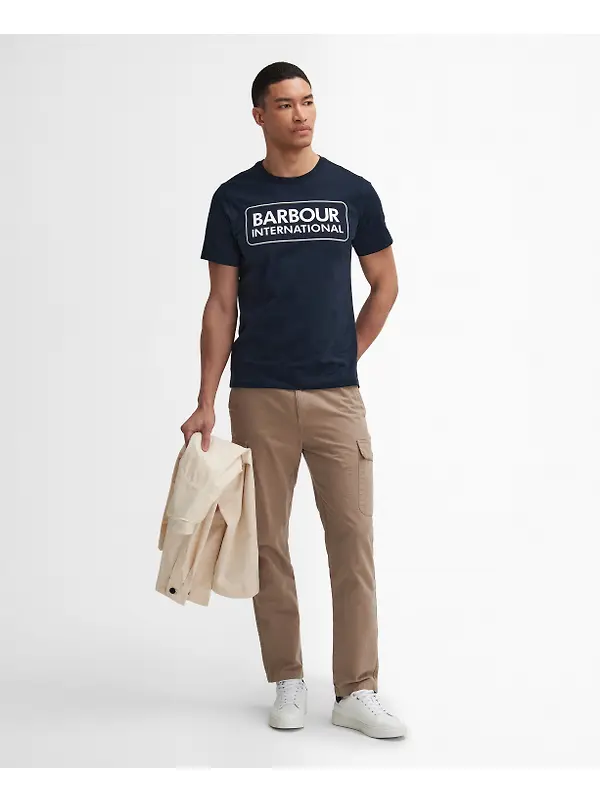 Barbour International Men's Essential Large Logo T-Shirt - Navy Image 3